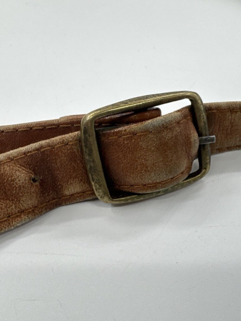 Boulder Ridge Messenger Bag Tan Cowhide Leather Plaid Lined Pockets Distressed - Picture 9 of 16